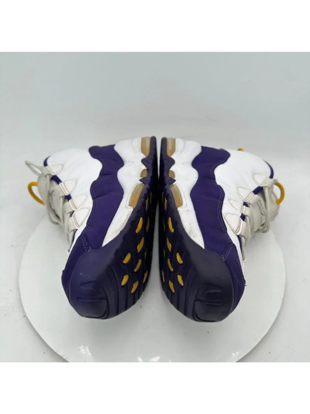 Nike Air Max Uptempo Lakers Derek Fisher Men Sz 10 311090-103 White Purple Shoes